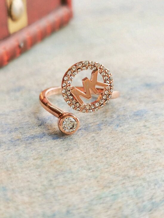 Michael Kors Jewelry - Michael Kors Monogram Logo Crystal open ring size 6 #6 - Rose Gold